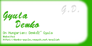 gyula demko business card